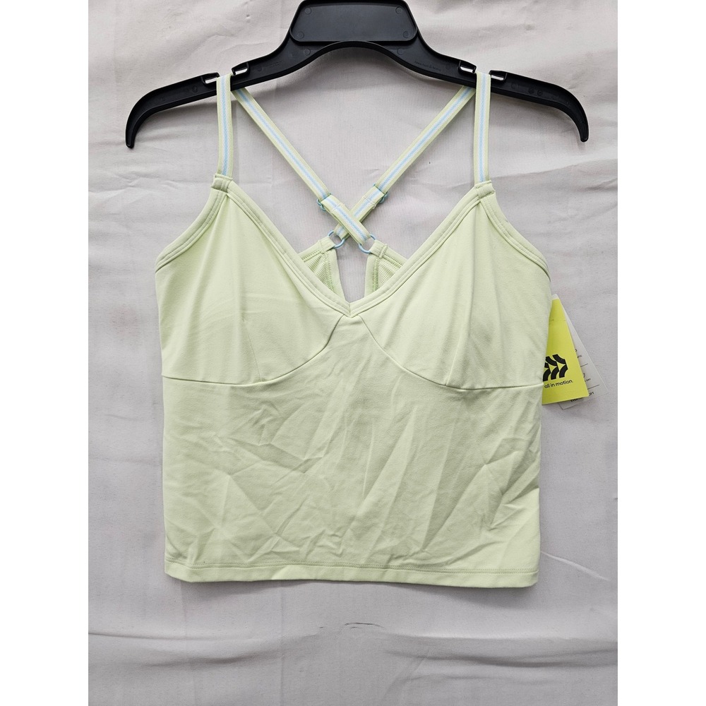 All in Motion Womens Support Tank Top Light Green Nylon Blend Size Large
